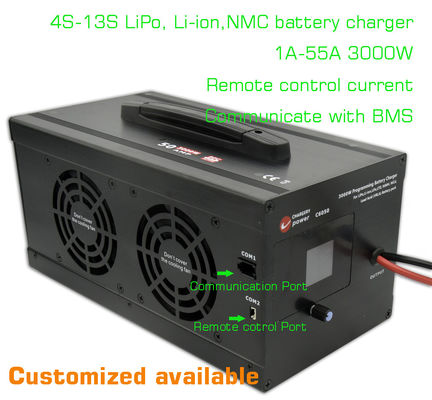 ODM 13S NMC شارژر باتری لیتیوم لیتیوم 12v 54.6V 3000W